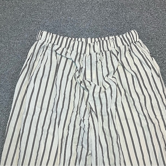 Allegra K Striped Drawstring Waist Wide Leg Pants Womens Size Large Beige NWT - Picture 10 of 11